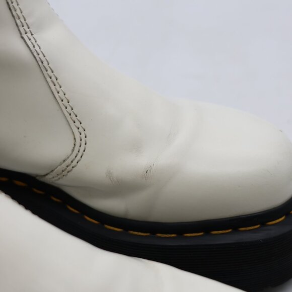 Doc Dr. Martens 2976 Quad Women's Size 7 White Leather Platform Chelsea Boots - Picture 10 of 12